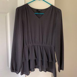 Long-Sleeve Peplum Blouse